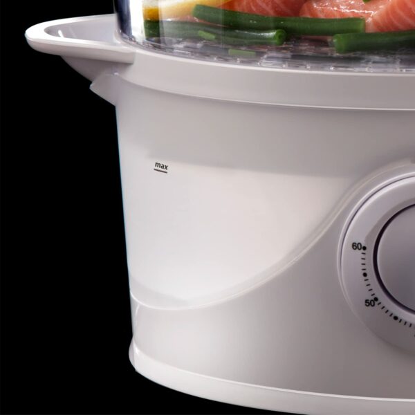 Russell Hobbs 3 Tier Electric Food Steamer, 9L, Dishwasher safe BPA free baskets, Stackable baskets, 1L Rice bowl inc, 60 min timer, Steams in 40 seconds, Healthy eating, Energy saving, 800W, 21140