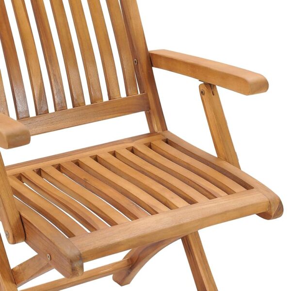 vidaXL 4x Solid Teak Wood Folding Garden Chairs Wooden Armchairs Home Household Furniture Chairs Garden Seats Dining Chairs Folding Outdoor Seating