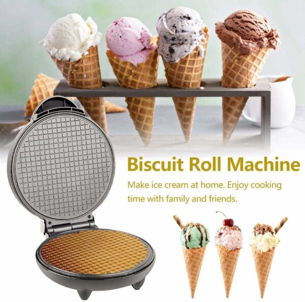 Electric Waffle Cone Maker Machine, Double Side Heating, Non-Stick Stainless Steel Mould, Biscuit Ice Cream Egg Rolls Dessert Baking Pan Kitchen Bakeware Tools