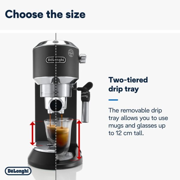 De'Longhi Dedica Style, Traditional Pump Espresso Machine, Coffee and Cappuccino Maker, EC685BK, Black