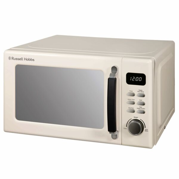 Russell Hobbs RHM2026C STYLEVIA 20 Litre 800 W Cream Digital Microwave, 5 Power Levels, Mirror Finish, 8 Auto Cook Settings