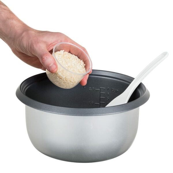 Russell Hobbs Electric Rice Cooker - 2kg (12 Portion - 145g per serving) Removable non stick bowl, Dishwasher-safe bowl & lid, Steamer basket, measuring cup & spoon inc, Energy Saving, 500W, 27040