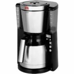 Melitta 6738044 Filter Coffee Machine with Insulated Jug, Timer Feature, Aroma Selector, Look Therm Timer Model, Black/Brushed Steel, 1011-16