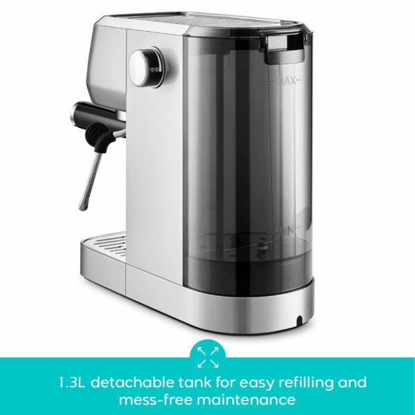 CASABREWS 3700 Essential Espresso Machine 20 Bar, Stainless Steel Cappuccino & Latte Machine with Steam Frother for Home, 1.3L Water Tank, Silver