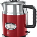 Russell Hobbs Kettle, retro red, 1.7 l, 2400 W, quick cooking function, water temperature display in retro design, filling level marking, optimised pouring spout, vintage 21670-70