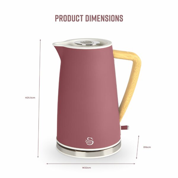 Swan SK14610FUS Nordic Cordless Jug Kettle with Fast Boil Technology, Overheat Protection, Soft Touch Handle, 1.7L, 3KW, Fuchsia Rose, Fusia