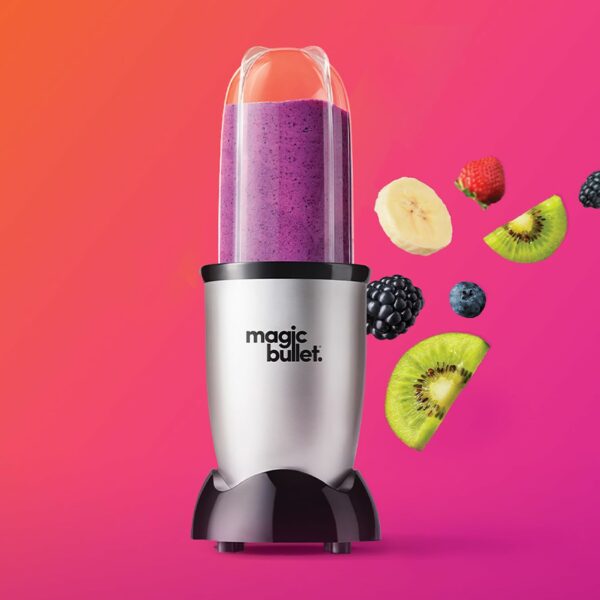 nutribullet magic bullet Starter Kit - All-in-one Food Processor & Blender - 10,000 RPM Speed - 4 Piece Kit with 1x High Torque Power Base, 1x Tall Cup & Flip Top Lid & 1x Cross Blade - For Meal Prep