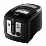 Russell Hobbs Electric Deep Fat Fryer, 3L capacity/can cook 1.2kg food, Digital timer, Large observation window, Non-stick coated pan, Adjustable thermostat, Handle lift system, 2300W, 24580