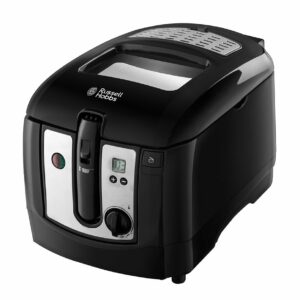 Russell Hobbs Electric Deep Fat Fryer, 3L capacity/can cook 1.2kg food, Digital timer, Large observation window, Non-stick coated pan, Adjustable thermostat, Handle lift system, 2300W, 24580