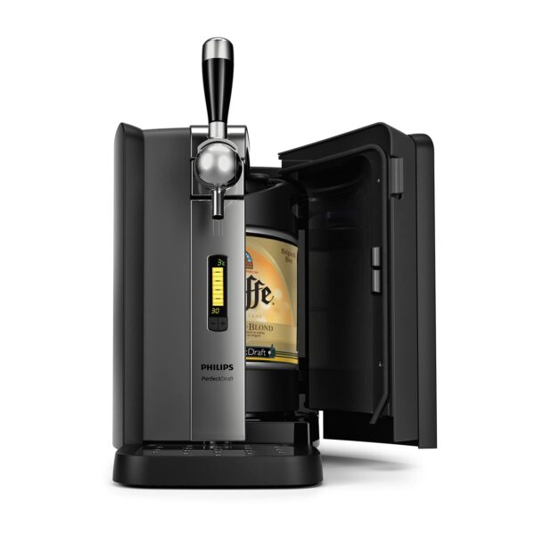 Philips PerfectDraft Beer Keg Machine, Home Beer Draft System with LCD Display, 30 Days Fresh & 3°C Cold Beer, Real Tap Handle, Metal 6L Keg (HD3720/25)