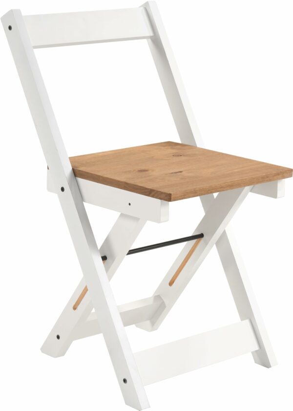 Seconique Santos Butterfly Dining Set in White/Distressed Waxed Pine