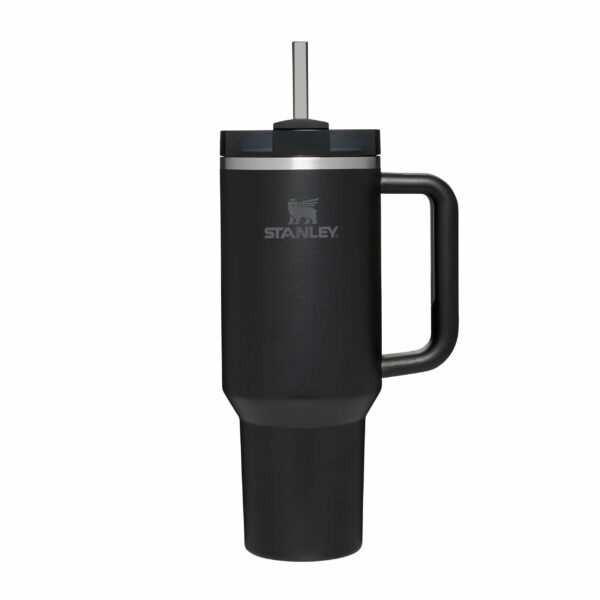 Stanley Quencher H2.0 Flowstate Tumbler 1.2L - Cold For 11 Hours - Iced For 48 Hours - Metal Water Bottle With Straw, Handle And Lid - Dishwasher Safe - Travel Mug For Cold Drinks - Black Tonal