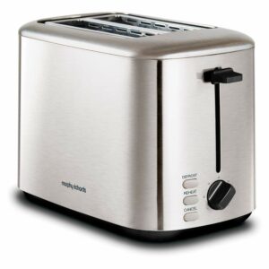 Morphy Richards Equip 2 Slice Toaster,?Defrost and Reheat, 7 Variable Browning Controls, Variable Wide Slots, Removeable Crumb Tray, Stainless Steel, Silver,222067