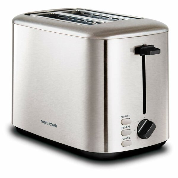 Morphy Richards Equip 2 Slice Toaster,?Defrost and Reheat, 7 Variable Browning Controls, Variable Wide Slots, Removeable Crumb Tray, Stainless Steel, Silver,222067