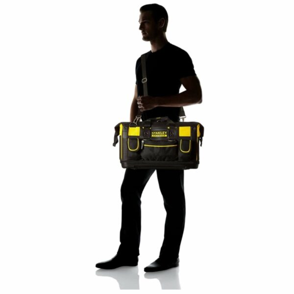 Stanley Fatmax Open Mouth Rigid Tool Bag with Storage Compartment, Multi-Pockets Storage Organiser, 20 Inch, FMST1-71180 , Black
