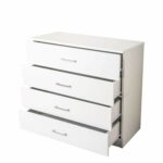Home Treats White Chest of Drawers Bedroom Furniture 4 Drawer Chest of Drawers Anti Bowing Drawer Support