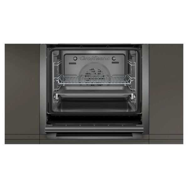 NEFF N50 B3ACE4HG0B Single Oven with Slide and Hide (fixed handle), Circotherm, Cliprails, Integrated, Graphite-Grey