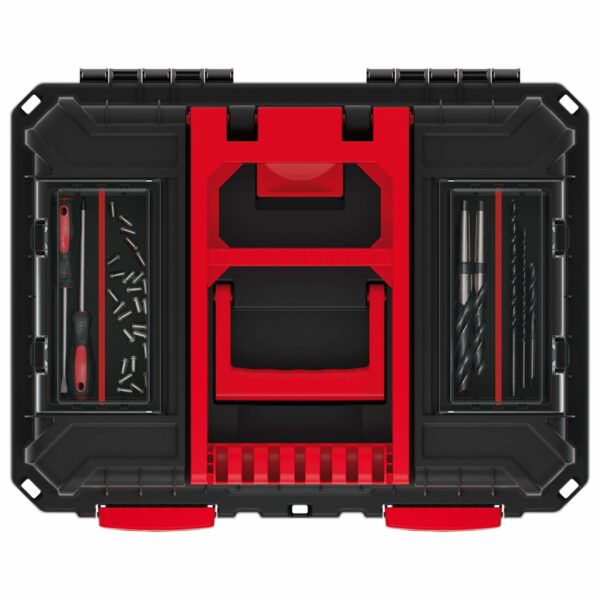 Rolling Workshop Tool Box with Clamping Fasteners Modular Reinforced Wall Structure 45 x 36 x 64 cm (with Plastic Closure)