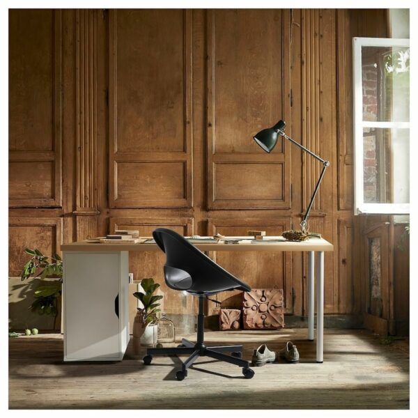 Lagkapten/Alex Desk, white stained/oak effect white, 140x60 cm, durable and easy to care for. Desks for home. Desks computer desks. Tables desks.