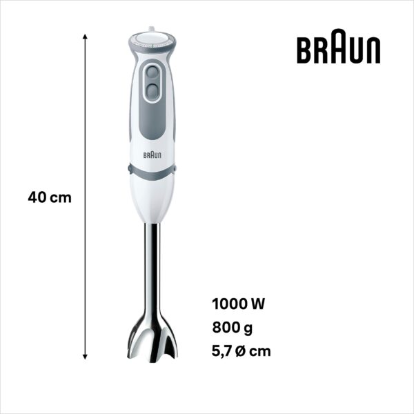 Braun MultiQuick 5 Vario MQ5235 Hand Blender, Sauce Mixer, BPA-Free Plastic Beaker - White/Grey