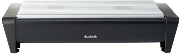 Brabantia Food Warmer 477140, 2 Burner - Matt Black with Grey Grill, 40 x 20 x 10 cm