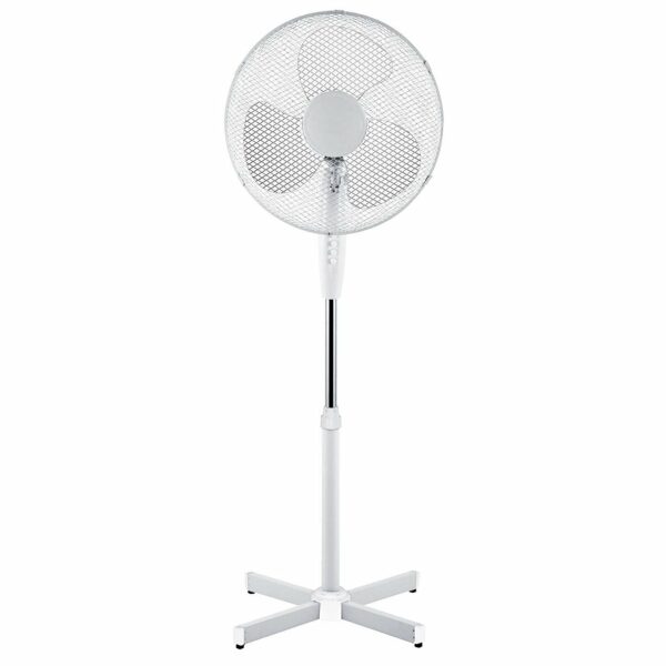 Generic 16 OSCILLATING PEDESTAL AIR COOLING ELECTRIC FAN EXTENDABLE ADJUSTABLE STAND, White