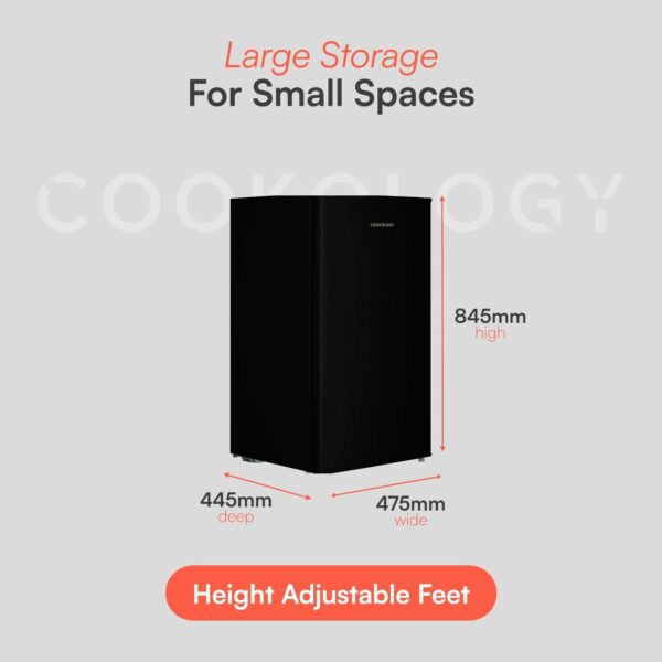 Cookology UCFZ60 Freestanding Under Counter Freezer in Black - 60 Litre Capacity