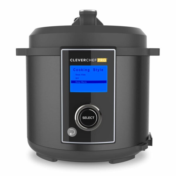 CleverChef Pro- 6-in-1 Digital Pressure Cooker 5.7L - Multicooker, Slow Cooker, Soup Maker, Rice Cooker, Sous Vide - Free Drew&Cole Recipe App - Energy Efficient Cooking - Non-Stick Coating - Black