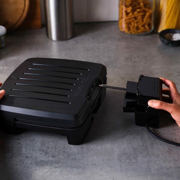 George Foreman Immersa Medium Electric Grill [Removable Control Panel allows grill machine to be fully washable & dishwasher safe, Energy saving, Healthy, Toastie, Panini, Hot plate, BBQ] Black 28310