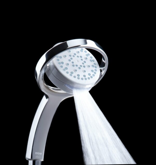Mira Showers 360 Shower Head Handheld Shower Head 4 Spray Shower Head White/Chrome 2.1688.001