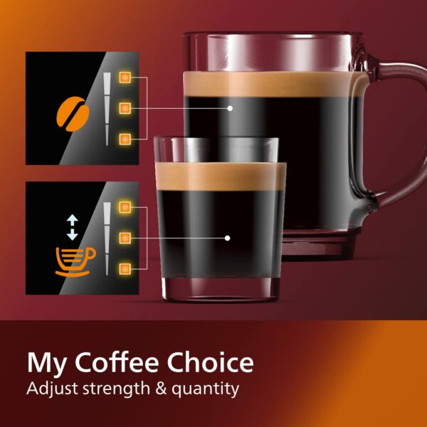 PHILIPS Series 2200 Automatic Espresso Machine, Classic Milk Frother, Intuitive Touch Display, 100% Ceramic Grinders, AquaClean Filter, Matte Black (EP2220/10)