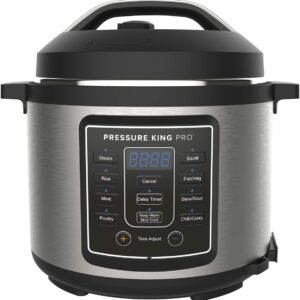 Drew&Cole Pressure King Pro 14-in-1 Digital Pressure Cooker – 4.8L Capacity – Automatic Keep Warm - 24h Delay Timer – Oven & Dishwasher Safe - 6+ servings - Charcoal Grey