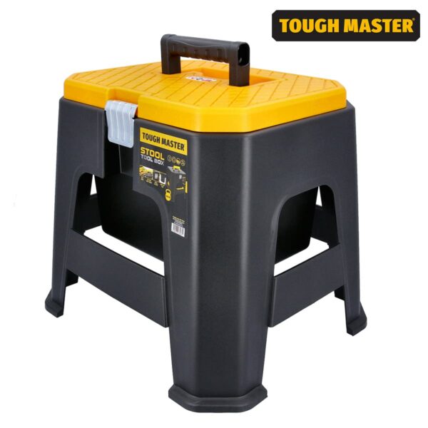 Tool Box Step Stool 11 Litres Capacity Portable Toolbox with Removable Tray Compartment Organiser For Home Improvement