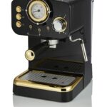 Swan Espresso Coffee Machine Gatsby Pump SK22112BLKN, Black, With 1.2 Litre Water Tank, Steam Wand