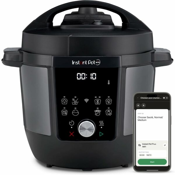 Instant Pot Plus 9-in-1 Multi-Cooker 5.7L - Brushed Stainless Steel, Pressure Cooker, Slow Cooker, Rice Cooker, Sauté Pan, Yoghurt Maker, Food Warmer, Steamer Pot, Sous Vide, Steriliser