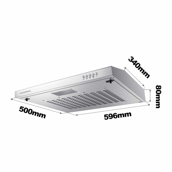 CIARRA 60cm Visor Cooker Hood Undercabinet Hoods Stainless Steel Wall Mounted Kitchen Extractor Fan Model CBCS6903