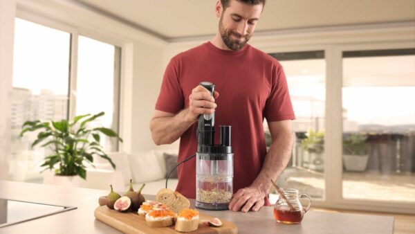 Braun MultiQuick 5 Pro MQ 55.755 M, Hand Blender With PowerBell Plus Technology, 25 Speed Wheel & Turbo, EasyClick System Plus, Mini Food Processor Included, Metal Whisk & 500ml Beaker, 1000W, Black