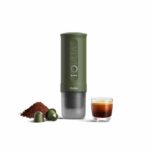 OutIn Nano Portable Electric Espresso Machine, Travel Coffee Maker for Camping, Car Coffee Maker Self-Heating with USB-C, With Ground Coffee & NS Capsule for RV, Hiking, Office
