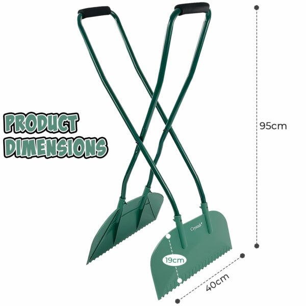 Crystals Leaf Grabber Long Handled - Heavy Duty Leaf Picker Garden Grabber for Gathering Leaves, Grass Cuttings - Leaf Collector Grabber – Easy Pick Up - Green