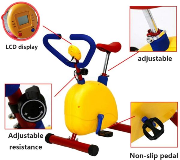 PDKJNID Kid Stationary Bike Fun And Fitness Exercise Equipment For Kids, Adjustable Resistance And Seat Height Children Indoor Outdoor Sports Bike, For Boys Girls Ages 3-8 Year Old