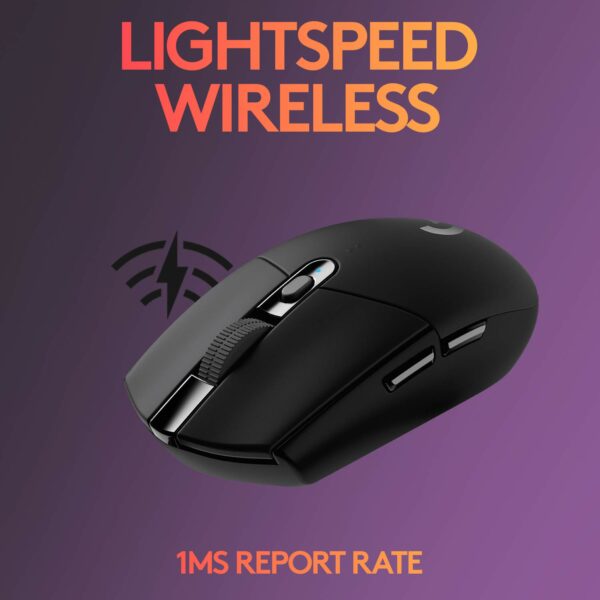Logitech G305 LIGHTSPEED Wireless Gaming Mouse, HERO 12K Sensor, 12,000 DPI, Lightweight, 6 Programmable Buttons, 250h Battery Life, On-Board Memory, PC/Mac - Black