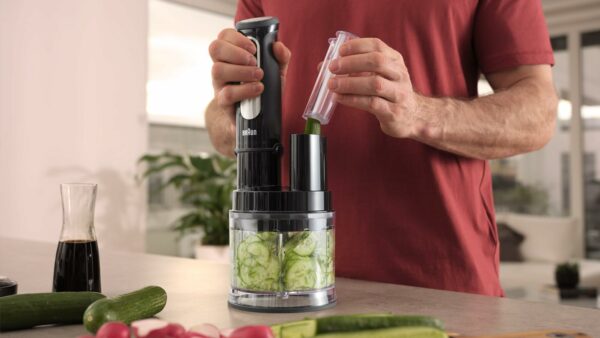 Braun MultiQuick 5 Pro MQ 55.755 M, Hand Blender With PowerBell Plus Technology, 25 Speed Wheel & Turbo, EasyClick System Plus, Mini Food Processor Included, Metal Whisk & 500ml Beaker, 1000W, Black