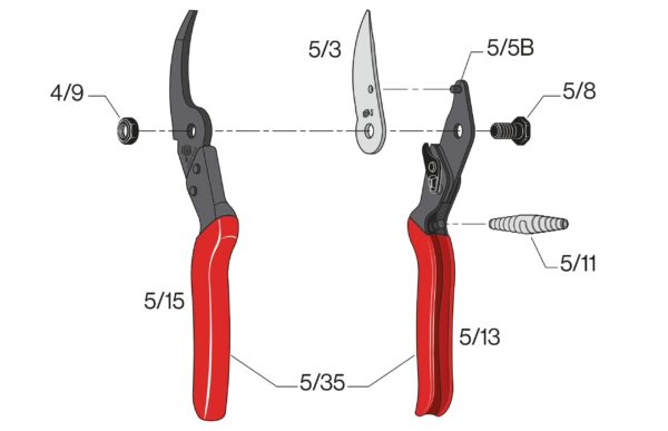 Felco Secateurs l83 Model 5 Economy, Red