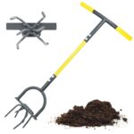 Jardineer Garden Twist Tiller Manual, Garden Twist Cultivator with Steel Shaft, Durable Garden Claw Cultivator, Ideal Gardening Hand Twist Tiller Tool