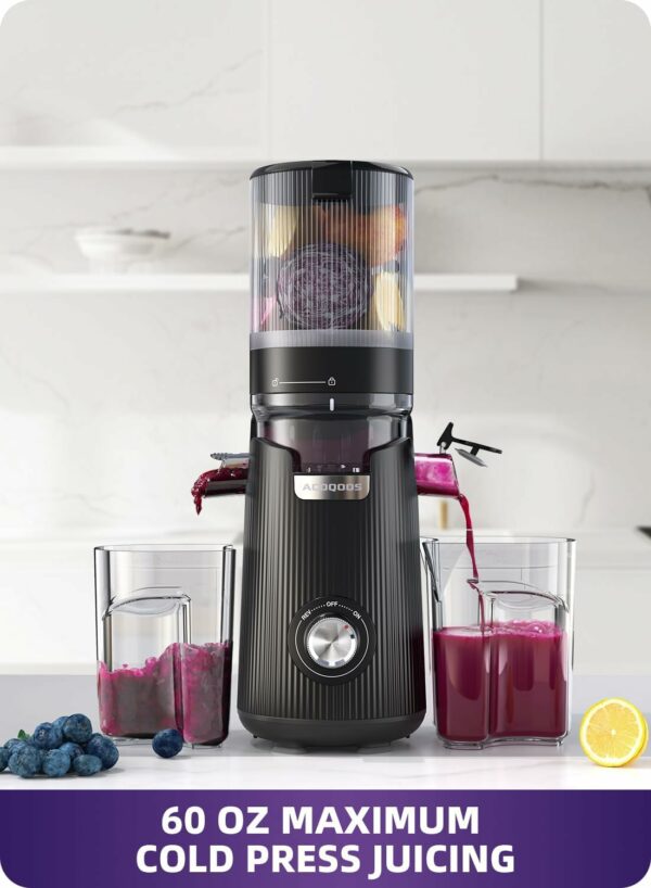 Juicer Machines, Cold Press Juicer Whole Fruit and Vegetable with 5.3" Wider and Larger Feeding Chute