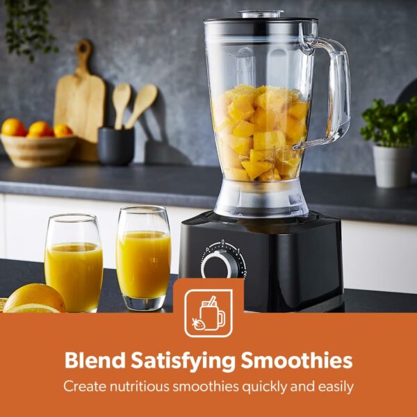 Geepas 800W 10 in 1 Food Processor Blender | Multifunctional Electric Blender Chopper Shredder Slicer French Fry Cutter Citrus Juicer Whisk Emulsifier Dry Grinder & Dough Attachment | 2 Speed & Pulse