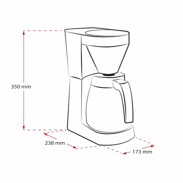 Melitta Filter Coffee Machine with Insulated Jug, Easy Top Therm II Model, 1023-08, 1 liters, Black/Stainless Steel, 6763363