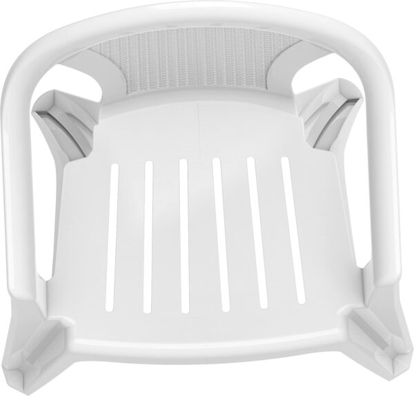 Duramax Bamboo Plastic Armrest, Indoor & Outdoor Chairs – Garden, Patio, Dining, Home & Party, Sturdy & Durable, Weatherproof & Stackable Chairs, White