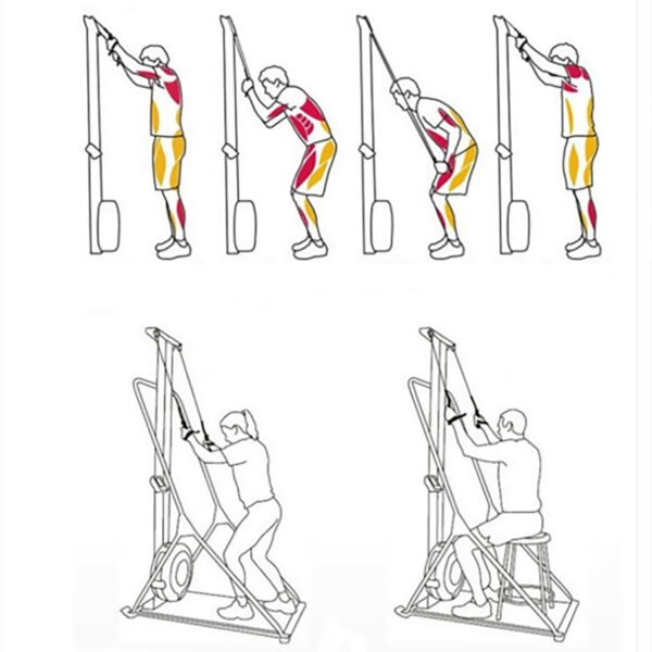Ski Exercise Machine, Ski Machine with Display Monitor, Indoor Ski Cross Trainer Machine, Ski Exercise Machine Strength Training Leg Machine, Cardio Exercise Equipment