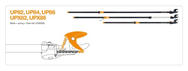 Fiskars Original blade, Spring and spare chain for multifunction branch cutters UPX82, UPX86, UP82, UP84 and UP86, Black, 1026293